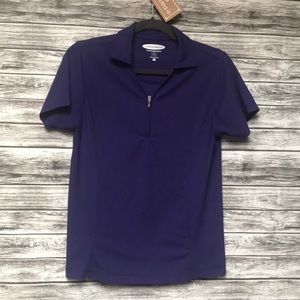 Pebble Beach Performance Purple top w/zipper in M